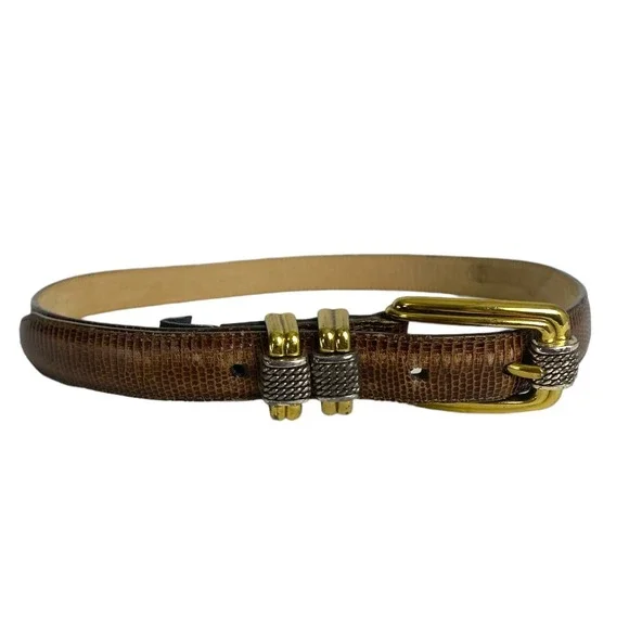 Brighton | Accessories | Brighton Brown Leather Belt Gold  display picture 2